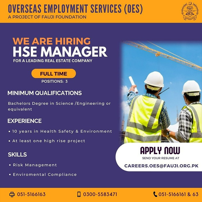 Manager HSE - OES Fauji Foundation