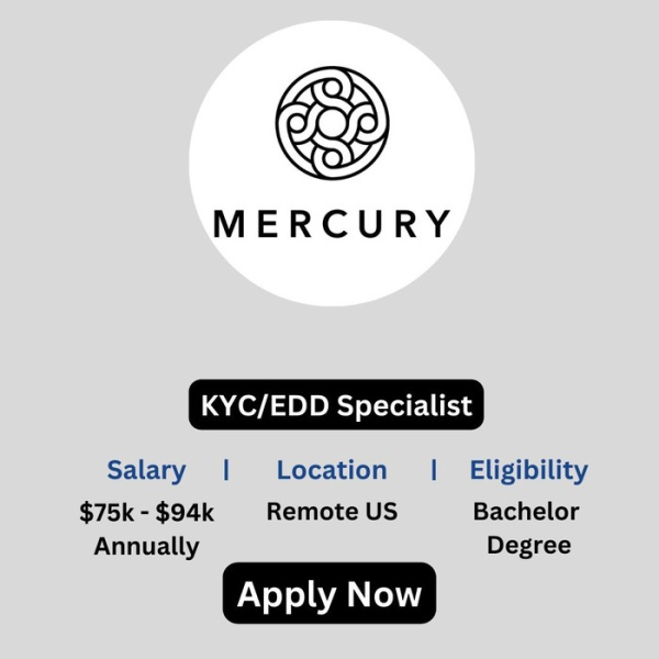 KYC EDD Specialist - Mercury (Remote)