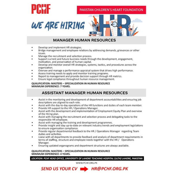 Manager, AM Human Resource - PCHF