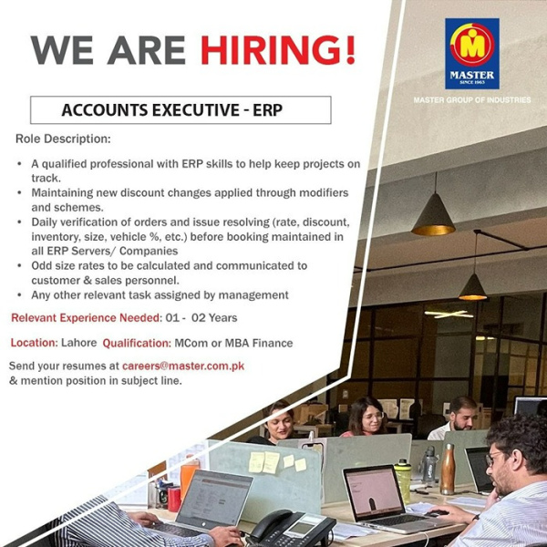 Accounts Executive ERP - Master Group