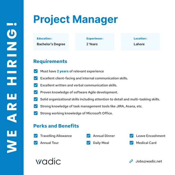 Project Manager Technical (Female) - WADIC