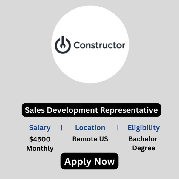 Sales Development Representative - Constructor (Remote)