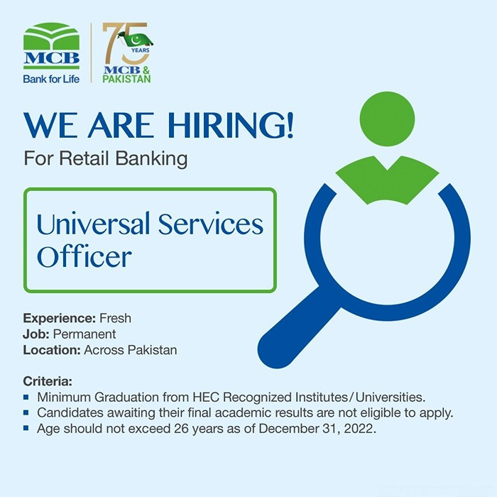 Universal Services Officer - MCB Bank