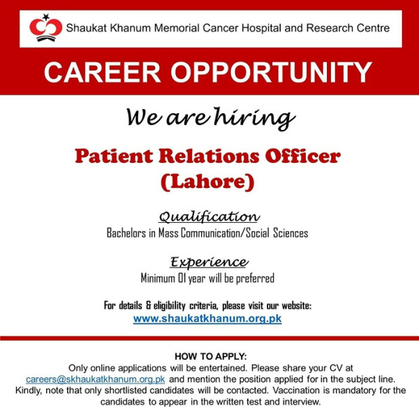 Patients Relations Officer - SKMT